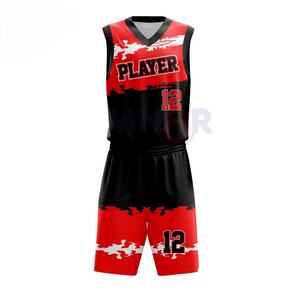 Ensemble de vêtements de basket-ball réversibles personnalisés chauds Nom en polyester à séchage rapide Conception imprimée respirante vierge Conception libre par sublimation - Product Image 1