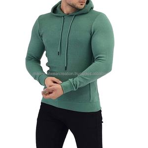 Veste noire unisexe en coton et polyester 100% pour hommes pour l'hiver Sweat à capuche zippé lourd avec logo personnalisé - Product Image 5