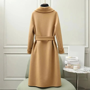 เสื้อโค้ทขนสัตว์100% สองด้านสำหรับผู้หญิง, เสื้อโค้ทขนสัตว์ยาวกันลมเสื้อแจ็คเก็ตเสื้อผ้าหรูหราสำหรับฤดูใบไม้ร่วงฤดูหนาว - Product Image 3