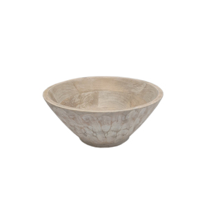 Bol de fruits de forme ronde en bois décoratif tendance pour ustensiles de cuisine de table bol à salade maison et hôtels nourriture et collations bols de service - Product Image 5