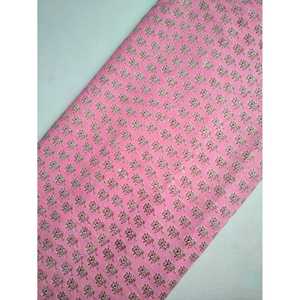 <b>Organic</b> Cotton Hand Block Printed Striped Fabric JBRKBT39 High Quality Voile Weave for Upholstery Combed <b>Yarn</b> - Product Image 1