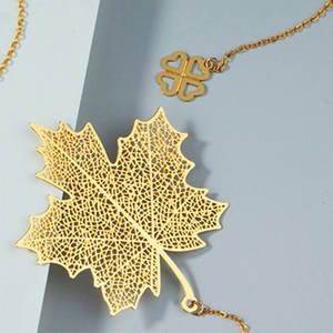 Marcapáginas Metálicos con Diseño de Hojas Retro - Product Image 1