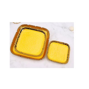 Indian Metal World Vaisselle Dessert Récipient de stockage des aliments Forme et taille personnalisées Plateau en métal de forme carrée - Product Image 1