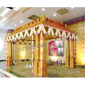Décor de mariage tamilien FRP Maharani Mandap Marathi cérémonie de mariage Golden Mandap Decor Telugu mariage thème décor Vidhi Mandap - Product Image 1
