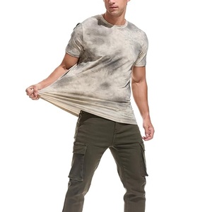 Precio al por mayor OEM servicio de los hombres 100% algodón de manga corta cuello redondo hombro pendiente cuello cinta impresa cómoda camiseta - Product Image 5