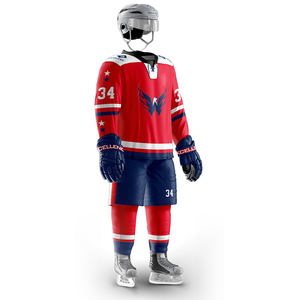 Venta al por mayor de sublimación personalizada bordado Hockey sobre hielo Jersey pantalón Shell calcetines peso pesado Gsm de alta calidad a bajo precio - Product Image 2