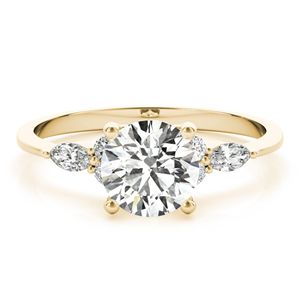 Anillo de compromiso Moissanite 7 Stone Rose Gold Prong Setting de corte redondo para mujer - Product Image 1