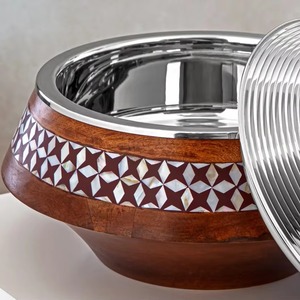 Llamativo plato de cazuela de madera y metal inspirado en Oriente Medio, diseño lujoso más vendido, olla caliente de calidad fabulosa - Product Image 4