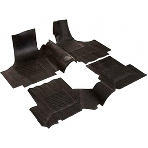 FIAT 500 & 126 Complete Kit 4 Piece Black <b>Rubber</b> <b>Car</b> <b>Mats</b> & Seat Covers-Generic Brand - Product Image 1