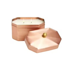 High Premium <b>Copper</b> Plated Metal <b>Candle</b> Jar Elegant for Home and Hotel Christmas Decor - Product Image 5