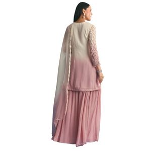 Lavande Chinon Ombre Kurta Palazzo Costume Avec Paillettes Fil Travail En Gros Femmes Ethnique OEM Vêtements Usine Fournisseur En Vrac - Product Image 5