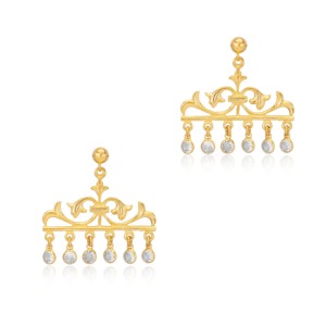 Chandelier Design Shaker Vintage Style 22K Gold Earrings Turkish Handmade Wholesale 925 Sterling <b>Silver</b> Earrings - Product Image 4