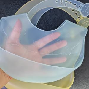 Bavoirs d'alimentation pour bébé en silicone sans BPA, bouton, ultra-minces, doux, confortables, non déformables, écologiques, antibactériens, portables - Product Image 2