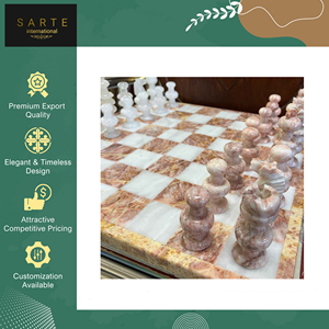 Juego de Ajedrez de Mármol de Primera Calidad, Decorativo para Interiores, de Lujo, con Logotipo Personalizado, Hecho a Mano, Económico - Product Image 6