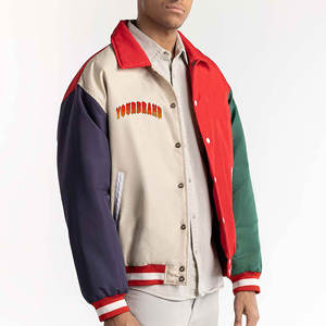 Veste universitaire en laine de haute qualité pour hommes, blouson de couleur à blocs Letterman, manteau de baseball, blouson coupe-vent coloré pour hommes - Product Image 4