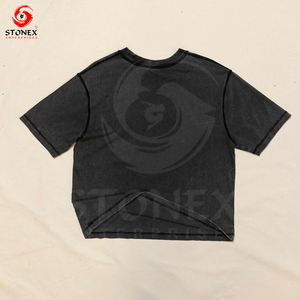 เสื้อยืดสำหรับผู้ชายเสื้อยืดผ้าฝ้ายลายกราฟิกขนาดใหญ่สีเรียบๆ - Product Image 4