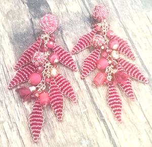 Wholesale Hot New Fashion Bohemian <b>Colorful</b> Woven Raffia <b>Beads</b> Knit Hoop Earrings Retro Geometric Women's Summer Vacation - Product Image 6