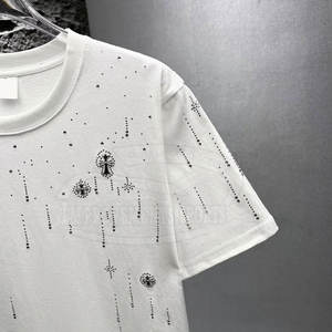 Ropa de moda Último diseño Hombres Rhinestone Camisetas Servicio OEM Personalizado Hombres Rhinestone Camisetas - Product Image 6
