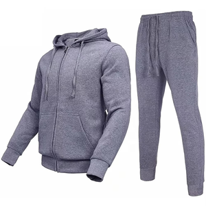 Conjunto Deportivo de Dos Piezas para Hombre, Transpirable, de Secado Rápido, Antibacteriano, para Gimnasio, Entrenamiento al Aire Libre, Sudadera con Capucha y Pantalones con Diseño Estampado - Product Image 1