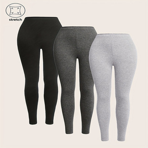 Set 3 Pezzi <span class=keywords><strong>Leggings</strong></span> Termici in Nylon Felpato Casual alla Moda per Ragazze Stile Minimalista Altamente Elastici con Stampa - Product Image 1