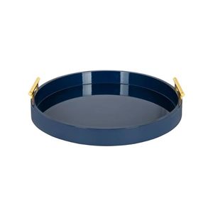 Wholesaler High Quality Lacquer Round Serving <b>Tray</b> with Handle Luxury Serving <b>Tray</b> Tableware for Restaurant Handmade in Vietnam - Product Image 2