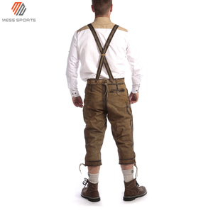 Lederhosen autrichiens allemands en tissu peigné respirant à séchage rapide, avec cordon de serrage, longueur genou, aspect vintage, shorts en cuir pour hommes - Product Image 2