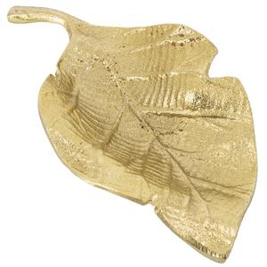 Plateau de service en métal doré de luxe, plateau décoratif en laiton en forme de feuille, plat à bijoux, plateau à ornements pour la maison, l'hôtel, le mariage, la décoration de table basse - Product Image 1