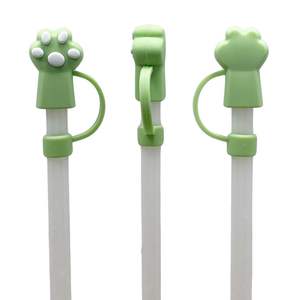 Tapa de paja Diseño personalizado BPA Libre Silicona 3D Cubierta de paja de fresa 10mm - Product Image 5