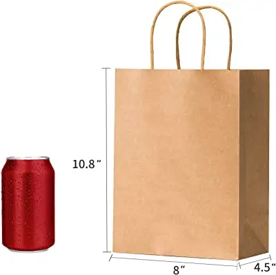 Brown Paper with Handles Bulk Gift Bags Kraft Paper Gift Bags Bulk Retail Party Bag