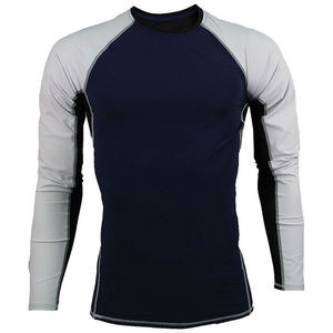 OEM Seamed Compression Rash Guard hombres de manga larga de cuello redondo de secado rápido camisetas de entrenamiento ligero camiseta atlética para hombre - Product Image 6