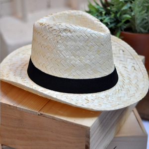 Venta al por mayor Sombreros naturales Estilo vaquero de verano para hombres Viajes de playa/Sombrero de pajita de algas marinas/Sombreros de vaquero por Eco2go - Product Image 3
