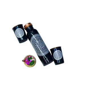 Logo personnalisé Émail Imprimé Bouteille en cuivre avec couvercle Derniers arrivages Barware Vente en gros Meilleur prix Bouteille d'eau personnalisée - Product Image 1