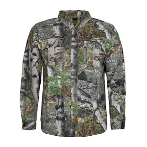 Chemise tactique en velours à séchage rapide pour hommes, sports d'hiver, logo personnalisé, respirante, camouflage, polyester/coton, boutons recouverts - Product Image 1