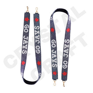 Geaux Cajuns Customized <b>White</b> Gold Seed Bead Bag Straps Fashion Accessories Beaded <b>Purse</b> Strap for Bags - Product Image 2