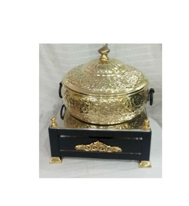 Venta al por Mayor de Elegantes Diseños de Recipientes para Buffet de Acero Inoxidable Chapado en Oro, Estilo Art Deco, Duraderos, con Logotipo Personalizado para Hoteles y Catering - Product Image 6