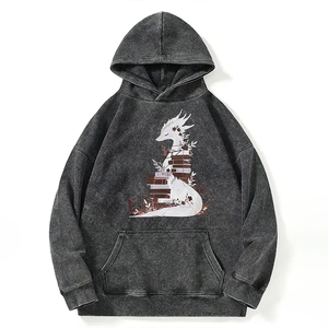 Venta al por mayor personalizado 100% algodón francés Terry Zip Hoodie peso pesado Vintage ácido lavado Streetwear pulóver sudaderas con capucha fabricante - Product Image 5