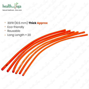 HealthAndYoga Enema Tube de côlon en caoutchouc à extrémité fermée 20*26 FR Long tuyau en Latex rouge pour nettoyage intestinal plus profond fournitures remplaçables - Product Image 4
