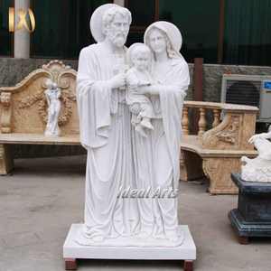 Statue de la Vierge Marie et de l'Enfant Jésus en marbre blanc sculptée à la main Sculpture catholique religieuse pour le jardin de l'église ou la <span class=keywords><strong>d</strong></span>écoration intérieure - Product Image 3