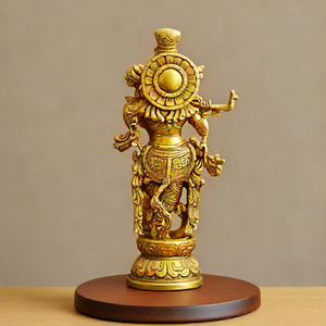 Estatua de latón Shri Krishna para decoración de bodas y Diwali - Product Image 3