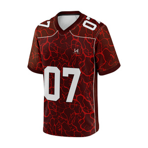 Maillot de football américain à manches courtes personnalisé pour hommes, tissu respirant et à séchage rapide, logo d'équipe personnalisé - Product Image 2