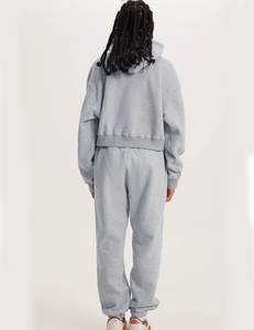 Venta caliente transpirable peso pesado pulóver algodón gimnasio correr gran tamaño Sudadera con capucha pantalones de chándal mujeres chándal conjunto de chándal - Product Image 2