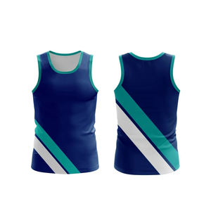 Venta al por mayor logotipo personalizado cómodo impreso color hombres casual 100% poliéster transpirable camisetas sin mangas 3D sublimación impresa camisas - Product Image 1