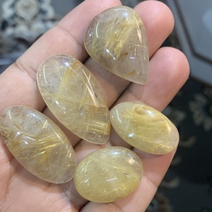 Vàng <span class=keywords><strong>rutile</strong></span> thạch anh lỏng đá quý Chất lượng cao vàng tự nhiên đồ trang sức làm Cabochon Top bán Vàng <span class=keywords><strong>rutile</strong></span> - Product Image 2