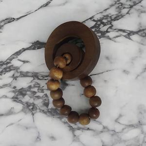 Cadena rústica de madera de mango con nudo de 2 eslabones, estilo bohemio, detalles decorativos naturales hechos a mano para sala de estar, oficina, para decoración de mesa - Product Image 6