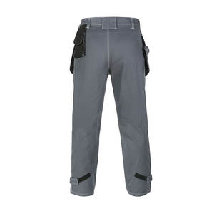 Pantalon de travail de sécurité réfléchissant gris pour homme 100% coton, logo personnalisable, pantalon cargo pour la construction et les mines - Product Image 2