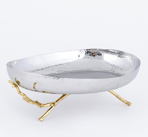 Plateaux à assiettes émaillées en laiton floral de designer moderne bols à salade et à fruits bols à noix et articles de décoration usine directe d'Inde - Product Image 3