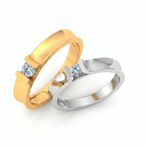 Anillo de Compromiso Clásico con Diamantes, Anillo de Pareja con Diamantes Redondos de Corte Brillante, Diamantes Naturales y Cultivados en Laboratorio - Product Image 3