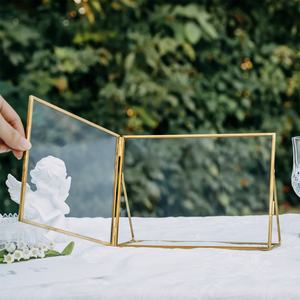 ที่ใส่การ์ดโลหะสีทองกรอบรูปแสดงภาพศิลปะสำหรับงานแต่งงานโรงแรมการใช้โต๊ะในแนวนอนตกแต่งสำหรับฟังก์ชั่น - Product Image 4