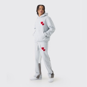 Survêtement de jogging pour hommes de marque personnalisée pantalons de survêtement baggy à capuche pantalons de survêtement évasés et ensembles de sweat à capuche pour hommes et broderie chenille - Product Image 1