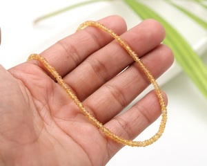 สร้อยลูกปัดเม็ดเล็กสีเงินแท้สำหรับ925ลูกปัดแซฟไฟร์สีเหลืองประดับอัญมณีคริสต์มาสของขวัญ - Product Image 3